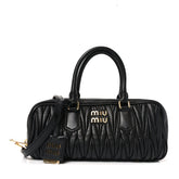 Nappa Matelasse Large Arcadie Top Handle Bag Black