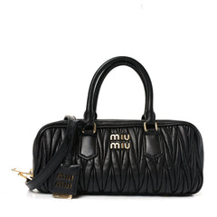 Nappa Matelasse Large Arcadie Top Handle Bag Black