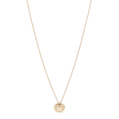 18K Yellow Gold Diamond Bouton de Camelia Pendant Necklace