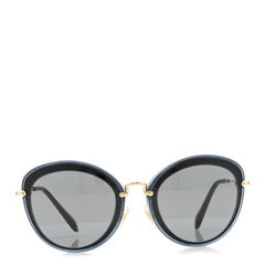 Metal Acetate Round Sunglasses SMU 50R Blue Gold
