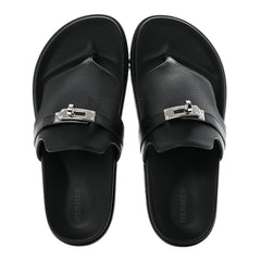 Calfskin Womens Empire Sandals 38 Black