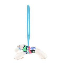 Milo Lambskin Shearling Silk Budy Charm Aloha Blue Hydra Vert Comics