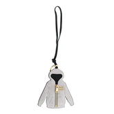 Calfskin Hoodie Trick Bag Charm Grigio