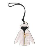 Calfskin Hoodie Trick Bag Charm Grigio