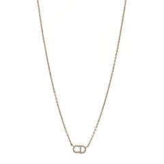 Metal Crystal CD Necklace Gold