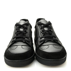 Calfskin Suede Logo Sneakers 38 Black