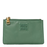 Soft Calf Softy Envelope Zip Card Holder Salvia