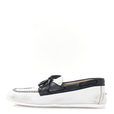 Vitello Deco Boat Loafers 37 White Black