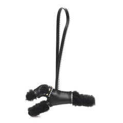 Milo Lambskin Epsom Shearling Budy Apic Charm Black Gris Pantin