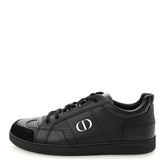 Calfskin Suede Logo Sneakers 38 Black