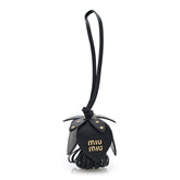 Calfskin Trick Bag Charm Black