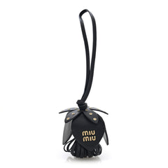 Calfskin Trick Bag Charm Black