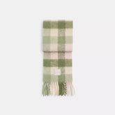Coach Outlet Oversized Plaid Muffler With Rubber Patch