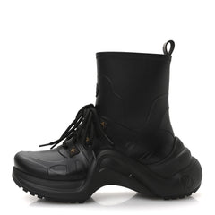 Mat Rubber Monogram LV Archlight Sneaker Boots 38 Black