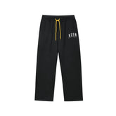 MEDM American basic font loose straight leg sweatpants with spring and autumn velvet drawstring for men and women's casual sports pants