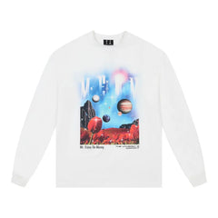 MEDM Sinking Fantasy Long sleeved T-shirt for Men in Spring and Autumn, American Hip Hop T-shirt for Women, Round Neck Casual Base Top