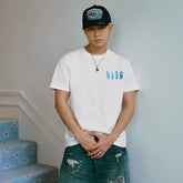 MEDM MELTING ICE Patchwork Letter Printed Casual Round Neck Short Sleeve American Trendy Versatile Couple T-shirt