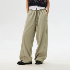 MEDM deconstructive splicing basic drawstring casual pants for men and women, American style simple and versatile wide leg loose pants for spring and autumn