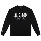 MEDM Ice Rose Embroidered Nail Bead Printed LOGO Casual Long Sleeve T-shirt Trendy Round Neck Loose Bottom Shirt Autumn