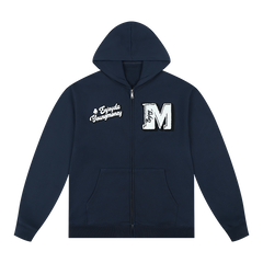 MEDM Towel Applique Embroidery Zip-Up Hoodie