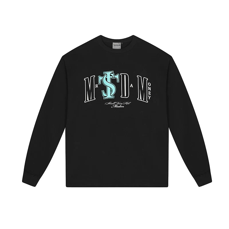 MEDM x STK collaboration ASEN long sleeved T-shirt men's spring autumn American hip-hop pullover top women's