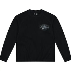 MEDM Angel Print Waffle Long Sleeve Tee