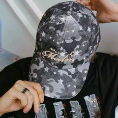 MEDM letter logo embroidered camouflage sun protection baseball cap summer new style American retro casual duckbill cap for men and women