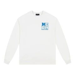 MEDM Emblem Embroidered Alphabet Basic Long Sleeve T-shirt Spring and Autumn Round Neck Loose Spring and Autumn Versatile Couple Trendy Tee