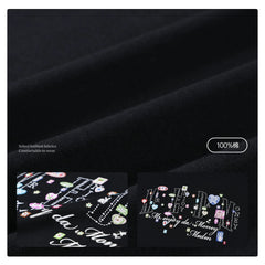 MEDM Cute Cartoon ICON Printed Casual Round Neck Long Sleeve T-shirt Cotton Loose Couple Base Top Autumn