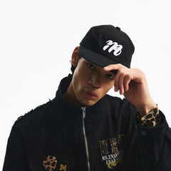 MEDM flat top casual retro versatile striped hat retro street minimalist small label embroidered duck tongue hat for men and women