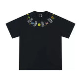 MEDM Butterfly Embroidered Neckline Tee