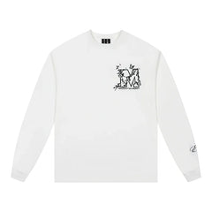 MEDM Big M Butterfly Vine Embroidered Long Sleeve Tee