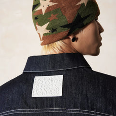 MEDM Original Cow Basic Set Cuff Letter Embroidered Casual Coat Trendy Loose Collar Denim Jacket for Men