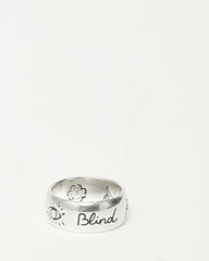 Gucci Sterling Silver "Blind For Love" Ring - Size 17 / US 8