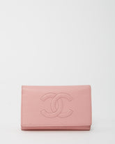Chanel Pink Caviar Leather Timeless Interlocking CC Logo 6 Key Holder