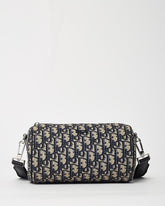 Dior Navy Blue Monogram Oblique Canvas Roller Messenger Crossbody Bag