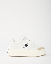 Dior White Calfskin Leather and Beige Suede Dior Star Sneakers - 38