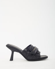 Dior Black Cannage Leather Logo DiorEvolution Heeled Mule Sandals - 38.5