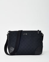 Gucci Black GG Monogram Canvas Messenger Crossbody Bag