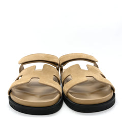 Suede Goatskin Womens Chypre Sandals 39 Beige Lin