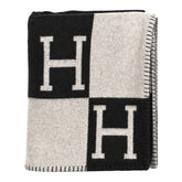 Wool Cashmere Avalon Blanket Ecru Gris Fonce