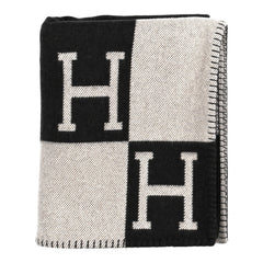 Wool Cashmere Avalon Blanket Ecru Gris Fonce