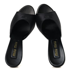 Satin Logo Sandals 38 Black
