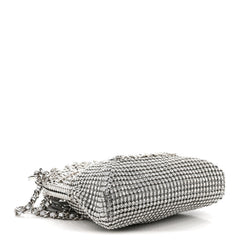 Crystal Embellished Metallic Lambskin Mini Chanel 22 Silver