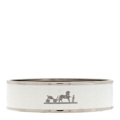 Enamel Printed Wide Caleche Bracelet White