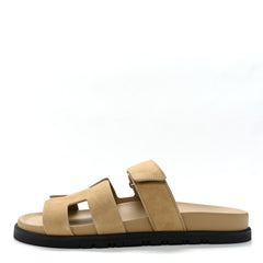 Suede Goatskin Womens Chypre Sandals 39 Beige Lin