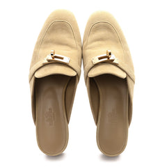 Suede Goatskin Oz Mules 37 Beige Sable