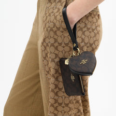 Coach Outlet Wristlet And Heart Pouch In Signature Canvas With Charm
