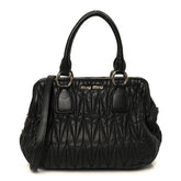 Nappa Matelasse Top Handle Black