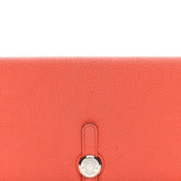 Togo Dogon Recto Verso Wallet Orange Poppy Rose Candy